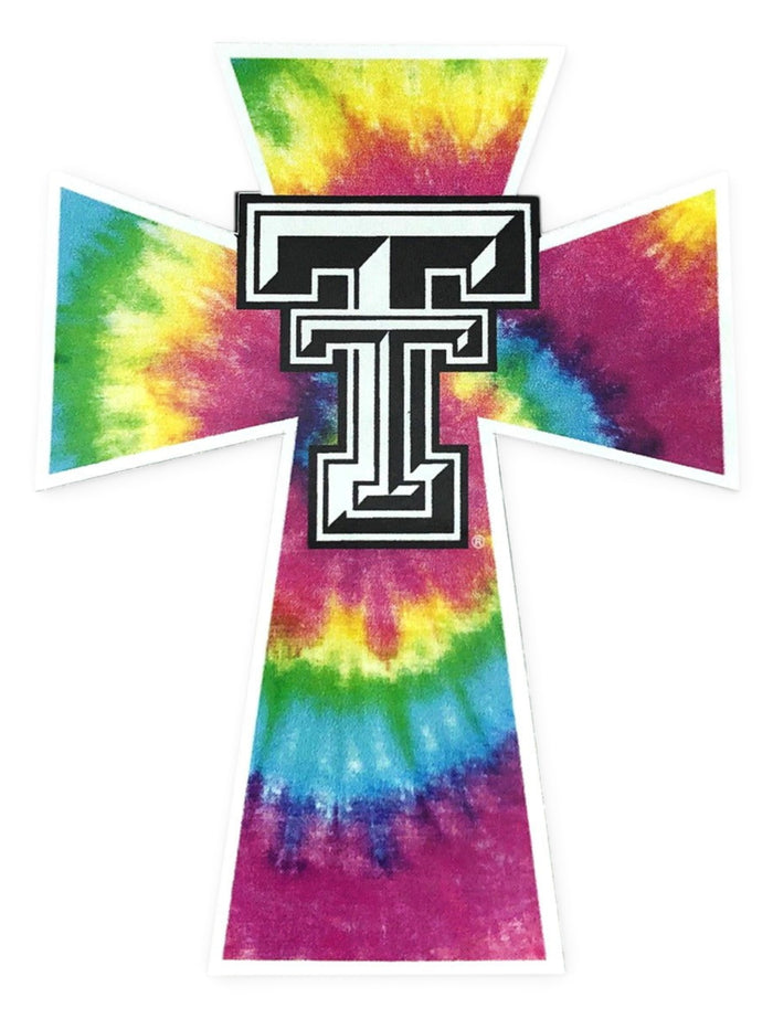 Texas Tech Red Raiders Tie Dye Cross Decal – Front view