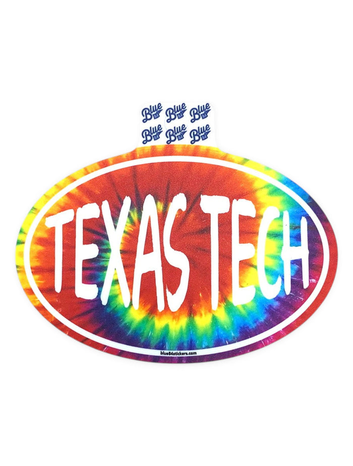 Texas Tech Red Raiders "Tie Dye Oval" Decal – Front view