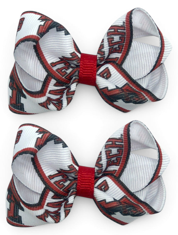 Texas Tech Red Raiders TODDLER 2 Pack Loop Bows – Front view