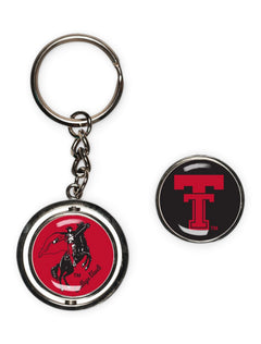 Texas Tech Red Raiders Vault " Double Sided Spinner" Key Chain – Front view