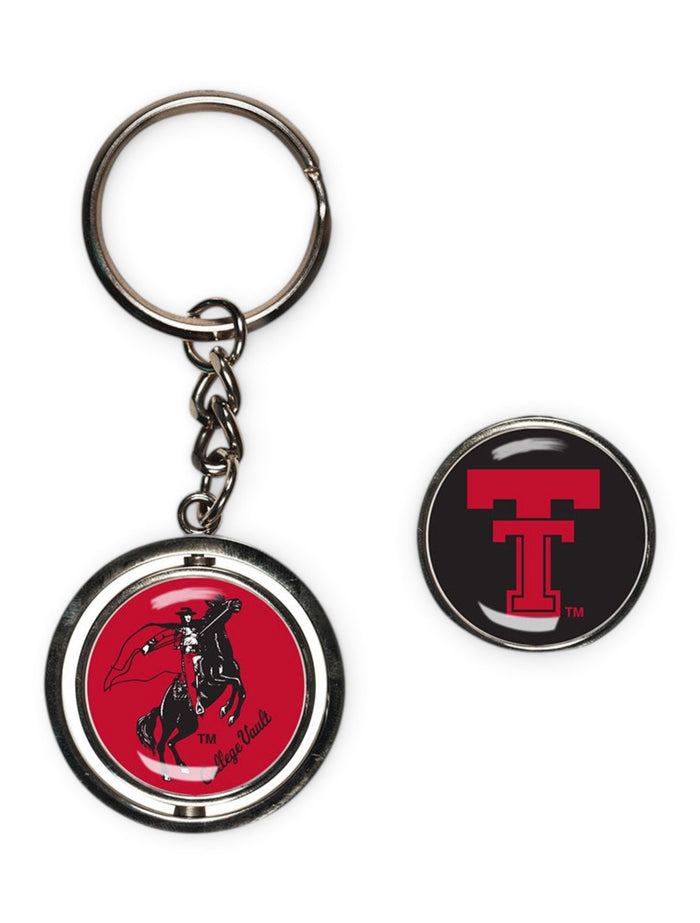 Texas Tech Red Raiders Vault " Double Sided Spinner" Key Chain – Front view