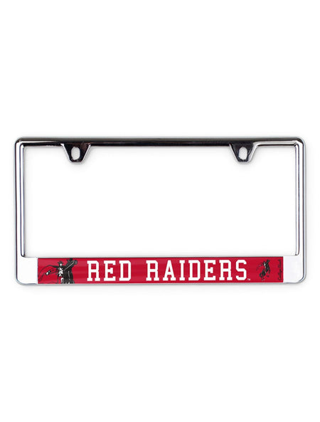 Texas Tech Red Raiders Vault "Horse and Rider with Red Raider" License Plate Frame – Front view