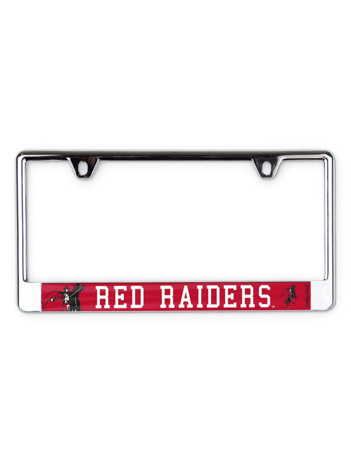 Texas Tech Red Raiders Vault "Horse and Rider with Red Raider" License Plate Frame – Front view