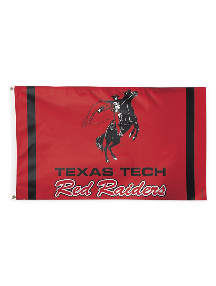 Texas Tech Red Raiders Vault "Horse and Rider with Red Raiders" House Flag – Front view