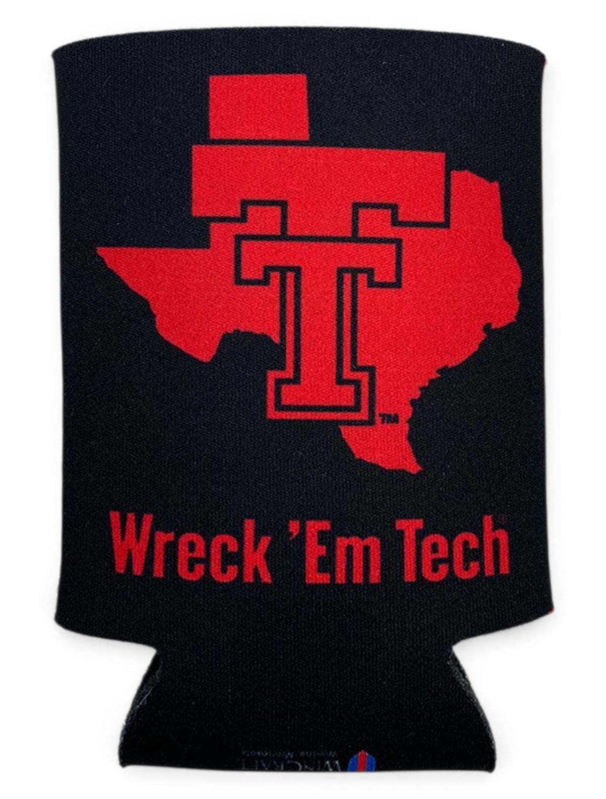 Texas Tech Red Raiders Vault Horse and Rider Wreck 'em Tech Can Cooler – Front view