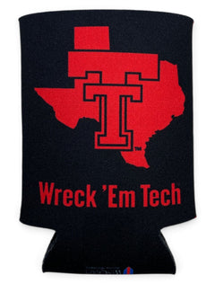 Texas Tech Red Raiders Vault Horse and Rider Wreck 'em Tech Can Cooler – Front view