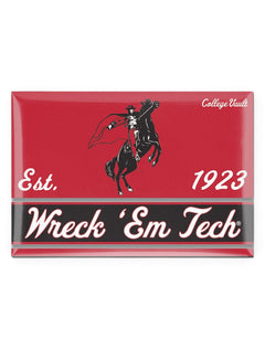 Texas Tech Red Raiders "Vault Rearing Rider" with Wreck'em Magnet – Front view