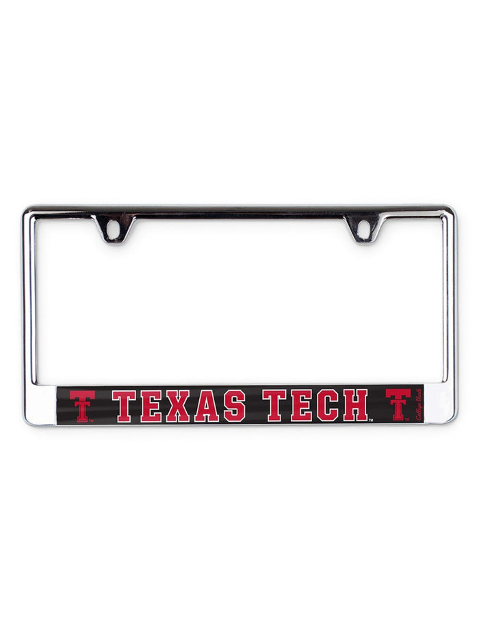 Texas Tech Red Raiders Vault " Throw Back Double T with Texas Tech" License Plate Frame – Front view