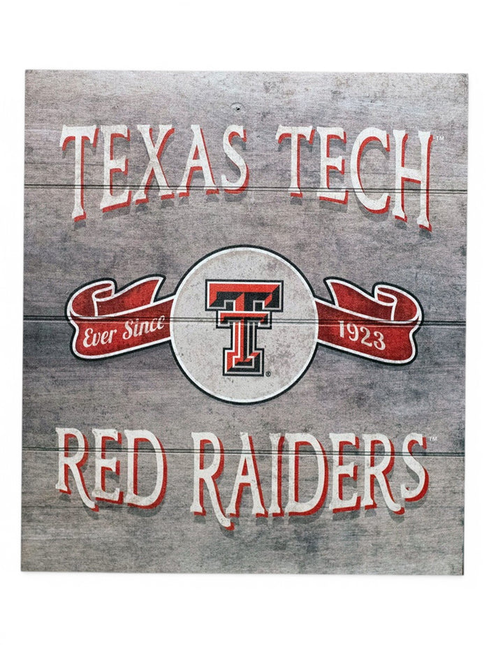 Texas Tech Red Raiders "Vintage Banner" Pallet Sign – Front view