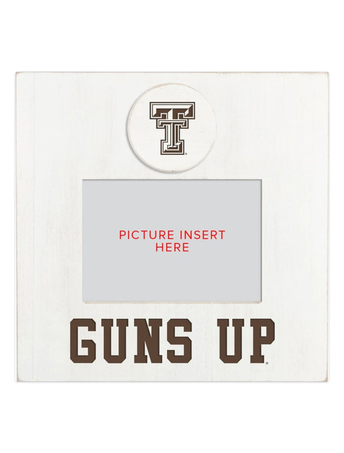 Texas Tech Red Raiders White Washed Double T Frame – Front view