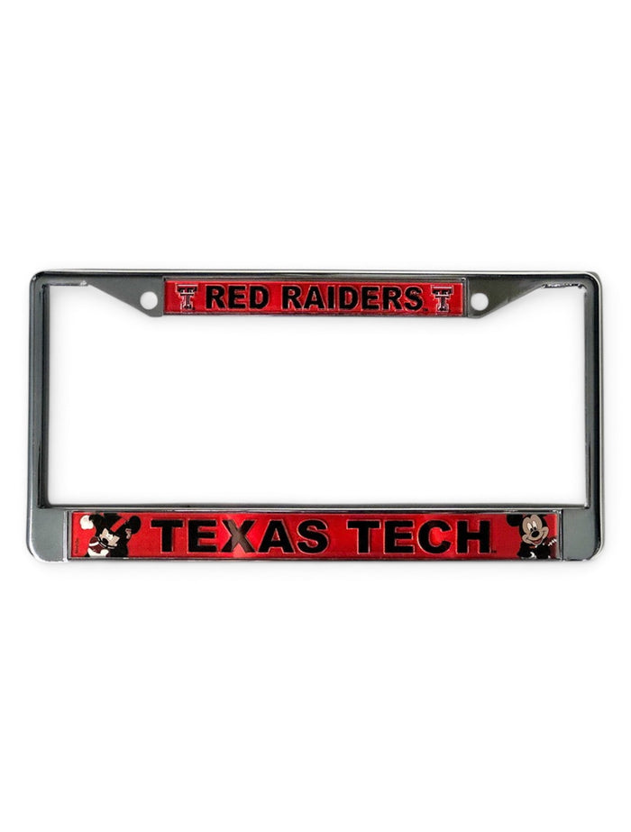 Texas Tech Red Raiders with Mickey Mouse License Plate Frame – Front view