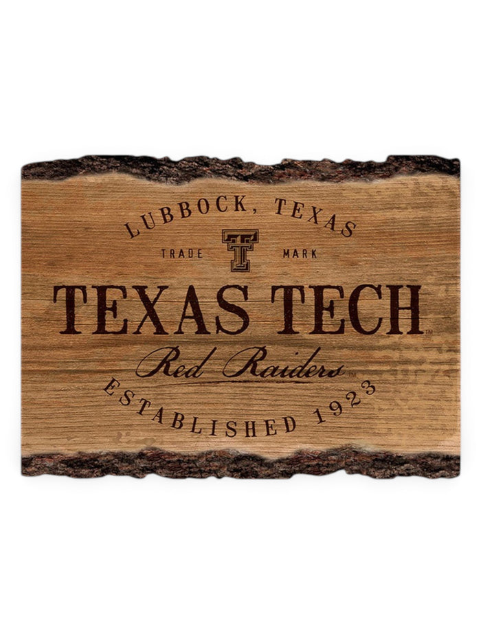 Texas Tech Red Raiders Wood "Barky Sign" Est. 1923 – Front view