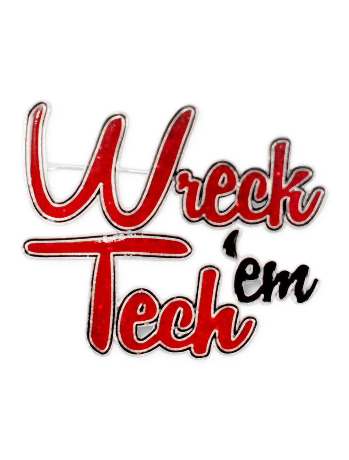 Texas Tech Red Raiders "Wreck 'Em" Pin – Front view