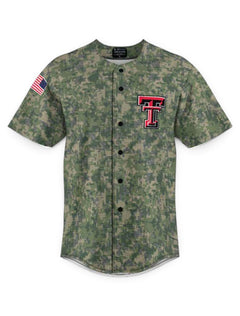 Texas Tech Red Raiders YOUTH "Military Appreciation" Baseball Jersey – Front view
