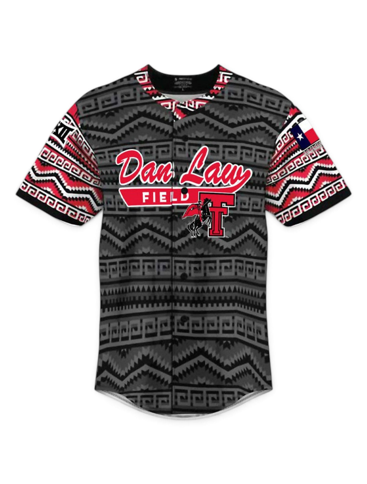 Texas Tech Red Raiders YOUTH "Tadlock Tribute" Saddle Blanket Baseball Jersey – Front view