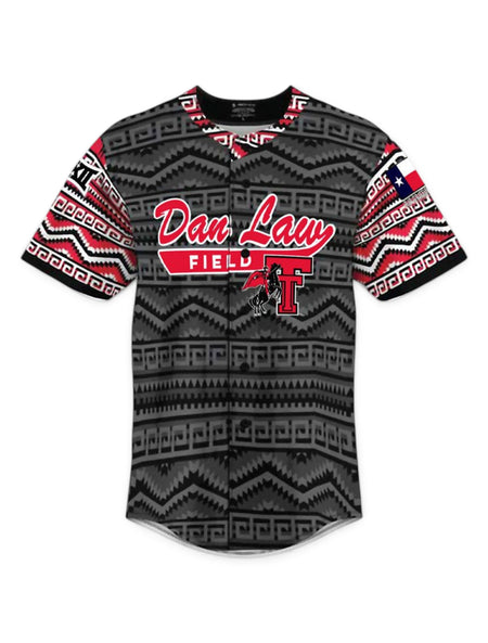 Texas Tech Red Raiders YOUTH "Tadlock Tribute" Saddle Blanket Baseball Jersey – Front view