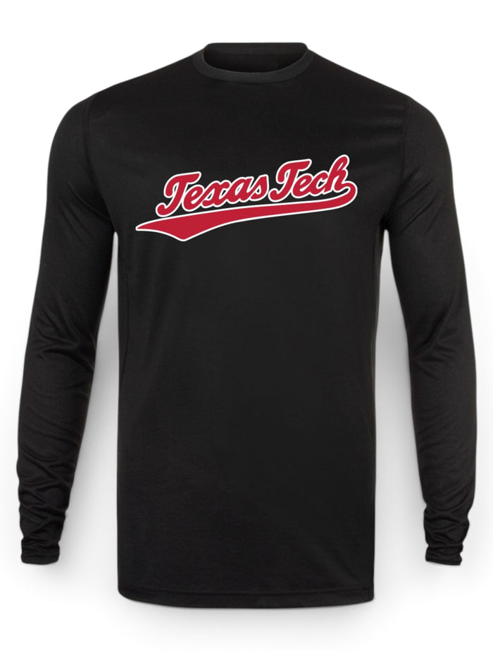 Texas Tech Red Raiders"Basketball Script" Athletic Fiber Long Sleeve T-shirt – Front view