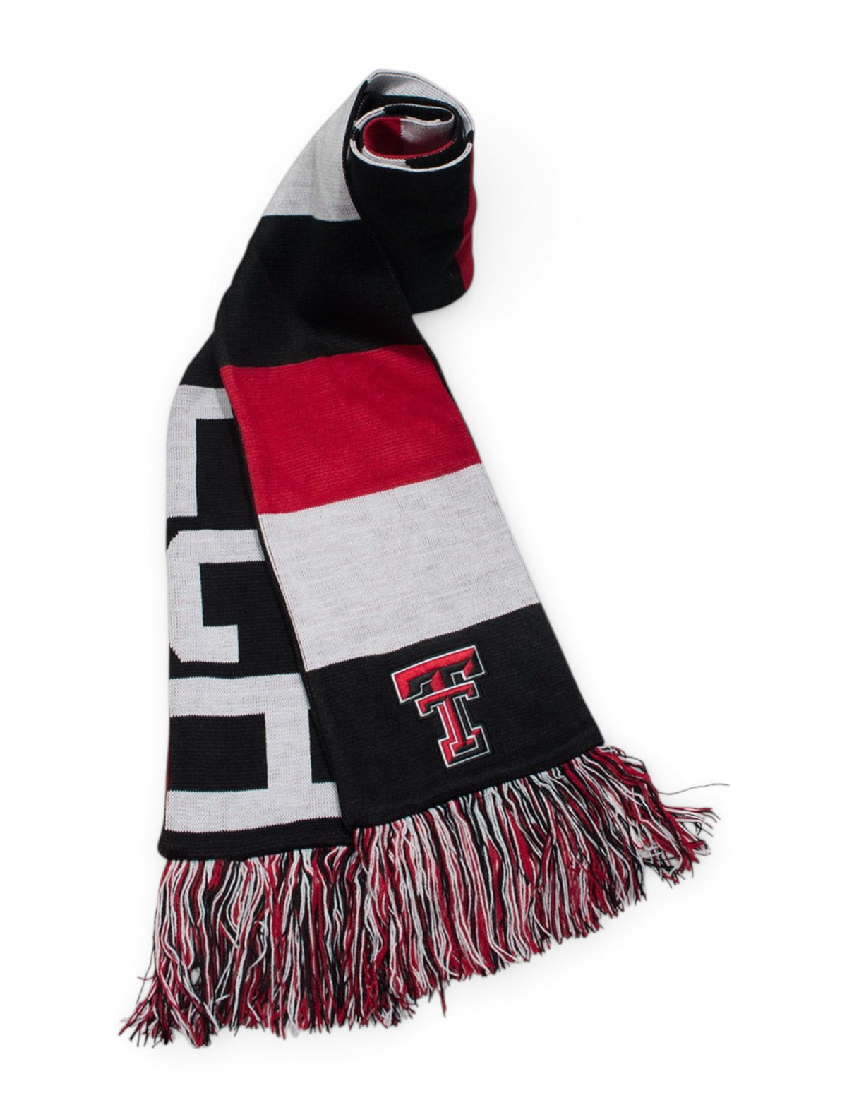 Texas Tech Reversible Baker Red, Black & White Scarf – Front view
