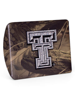 Texas Tech Rhinestone Double T on Camo Hitch Cover – Detail