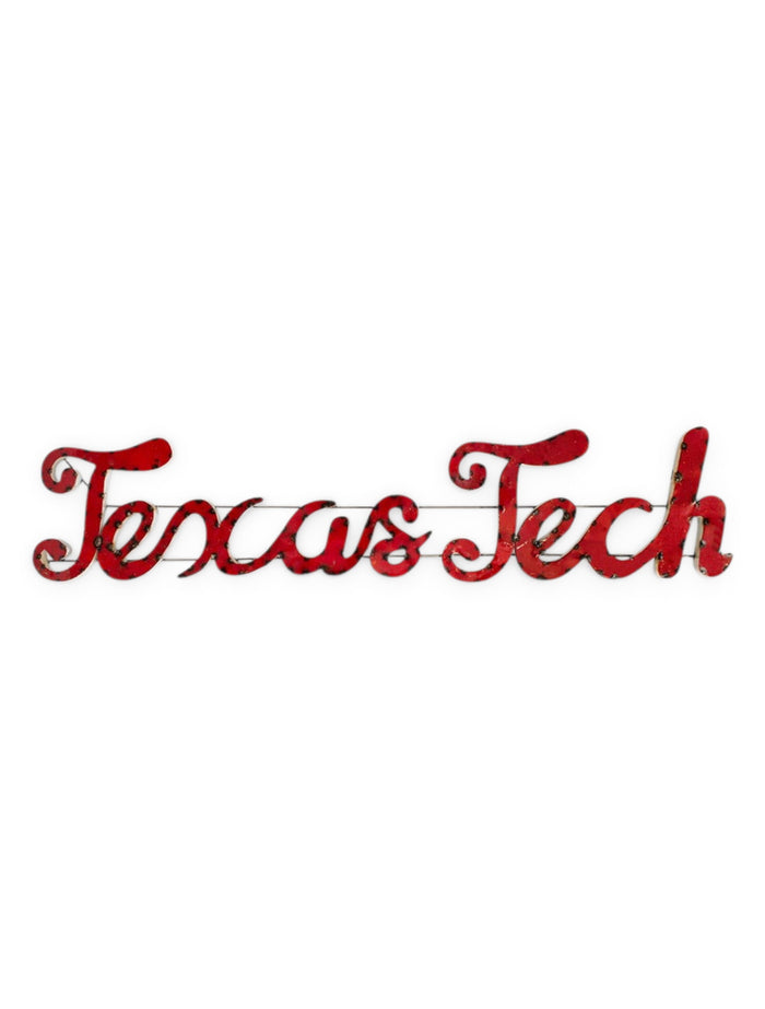 Texas Tech Rustic Metal Sign – Front view