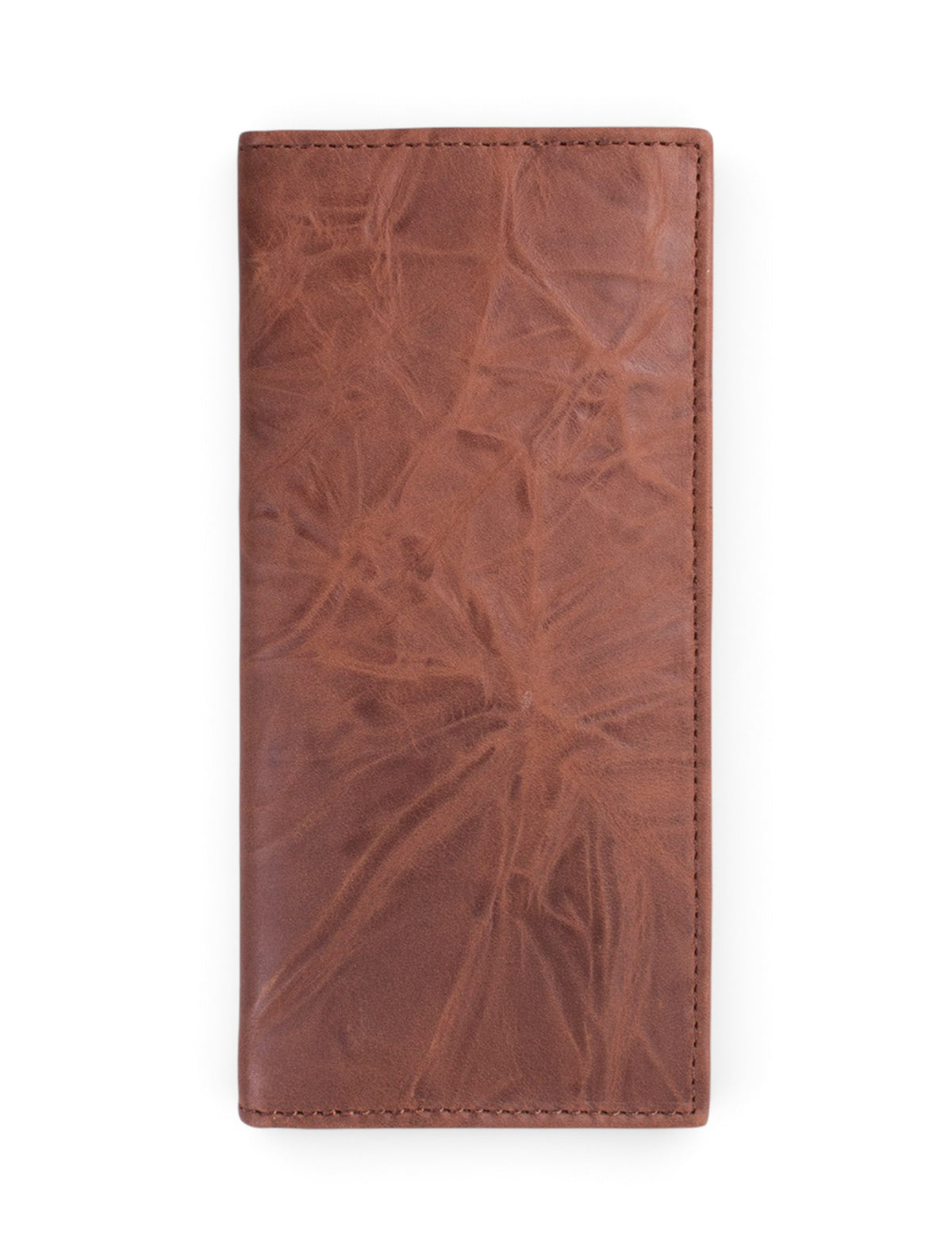 Texas Tech "Secretary" Brown Leather Tall Wallet – Back view