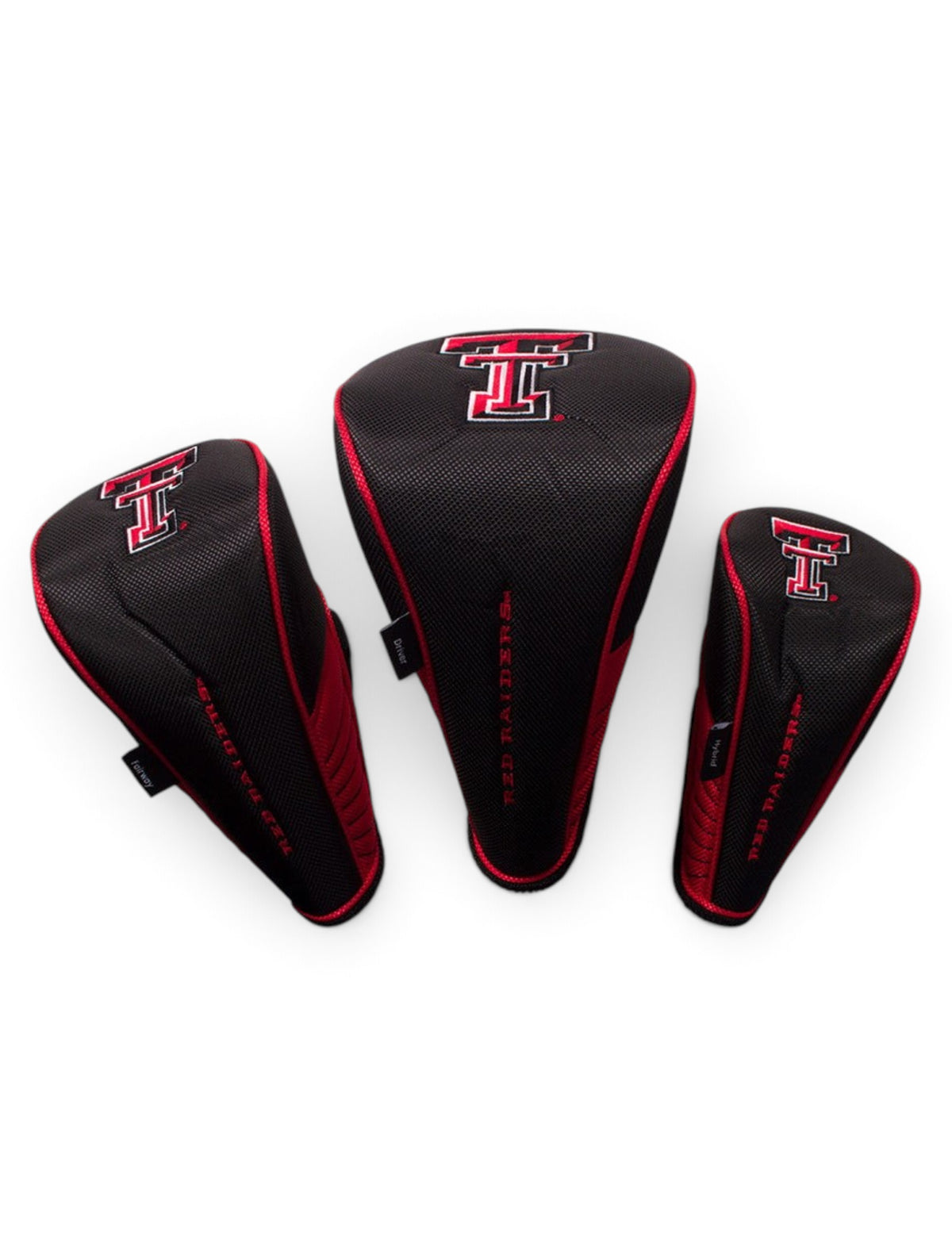 Texas Tech Set of Three Black Headcovers – Front view