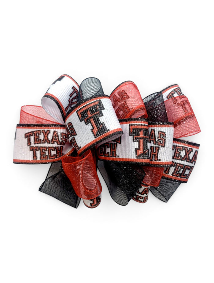 Texas Tech Shimmer Loop Bow – Front view