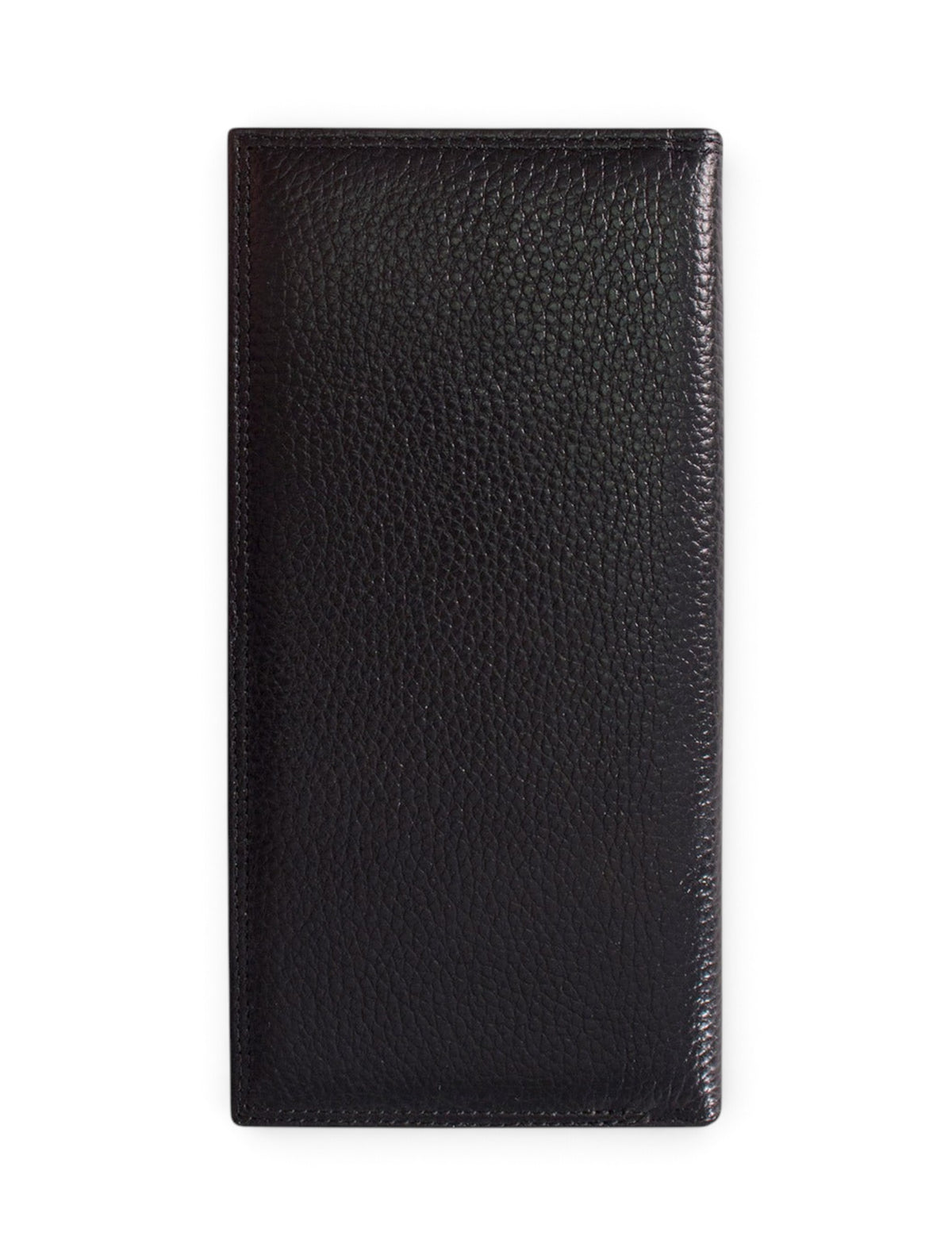Texas Tech Silver Emblem on Black Pebble Grain Tall Wallet – Back view