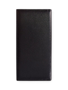 Texas Tech Silver Emblem on Black Pebble Grain Tall Wallet – Back view