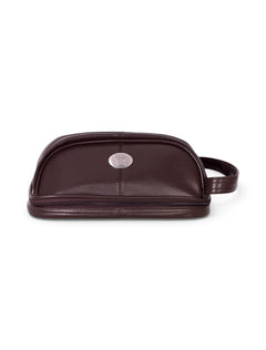 Texas Tech Silver Emblem on Brown Faux Leather Travel Bag – Front view