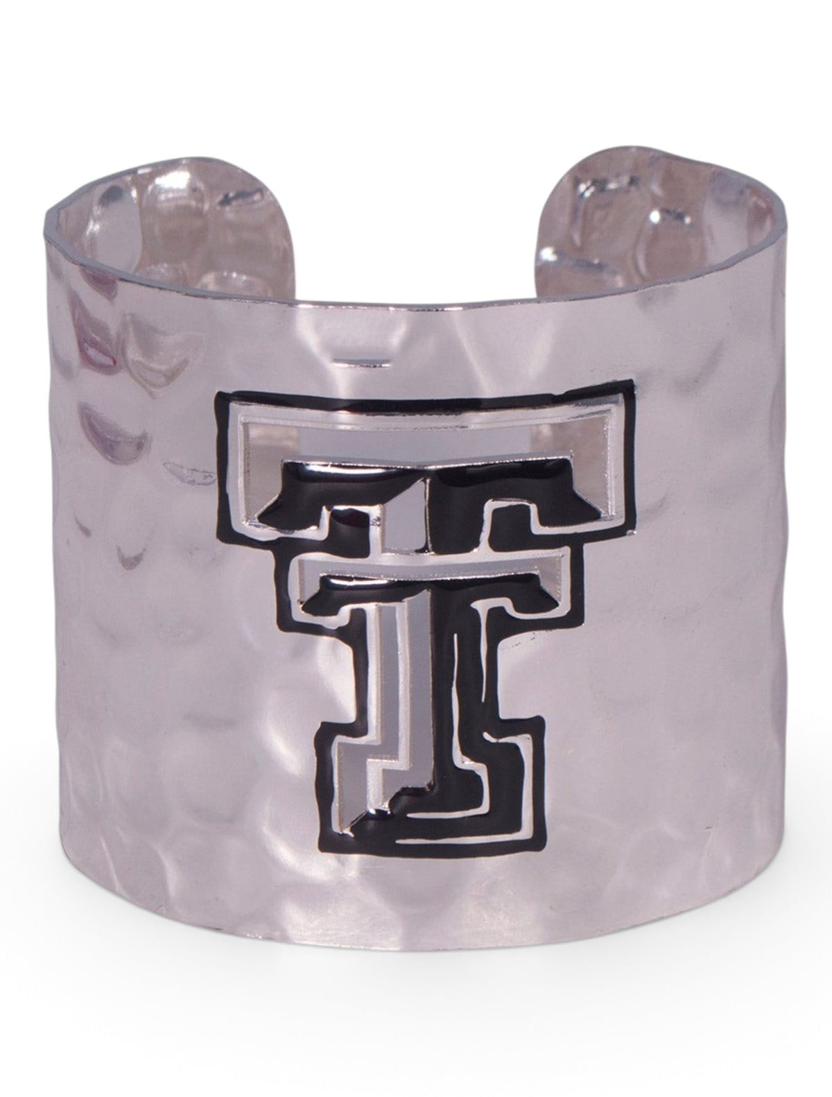Texas Tech Silver Plated Double T Cuff Bracelet – Front view