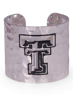 Texas Tech Silver Plated Double T Cuff Bracelet – Front view