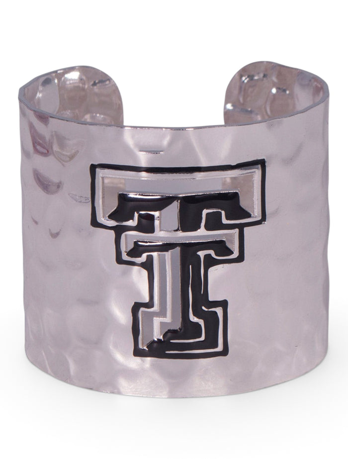 Texas Tech Silver Plated Double T Cuff Bracelet – Front view