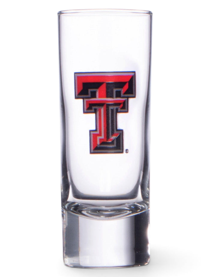 Texas Tech Small Double T on Tall Shot Glass – Front view