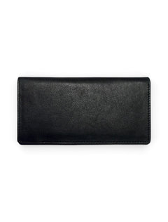 Texas Tech Square Double T Emblem on Black Leather Checkbook Wallet – Back view