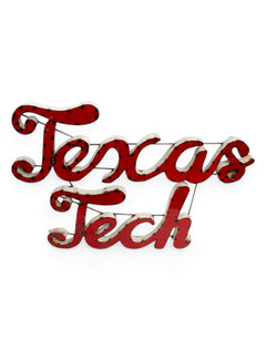 Texas Tech Stacked Rustic Metal Sign – Detail