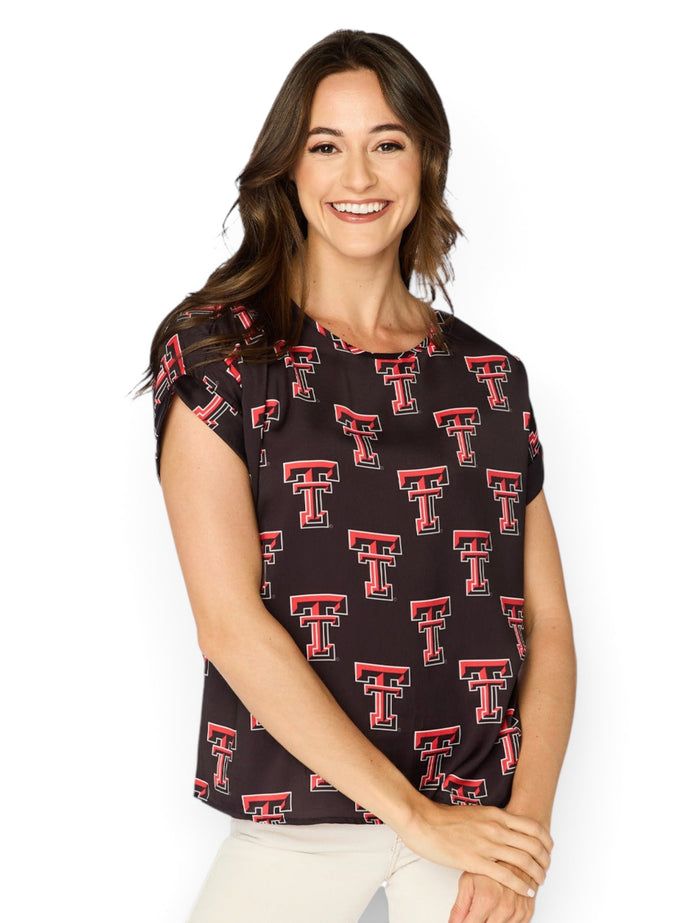 Texas Tech Stewart Simmons "Rolled Cuff" Blouse – Front view