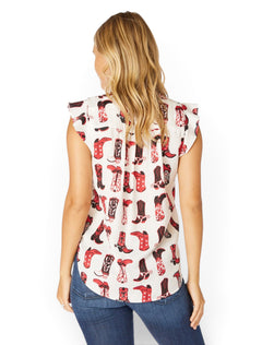 Texas Tech Stewart Simmons "The Boots Ruffle" Tank Top – Back view