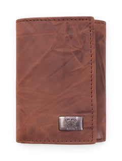 Texas Tech Tri-Fold Leather Wallet – Front view