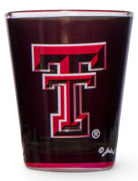 Texas Tech Two Face Shot Glass – Front view
