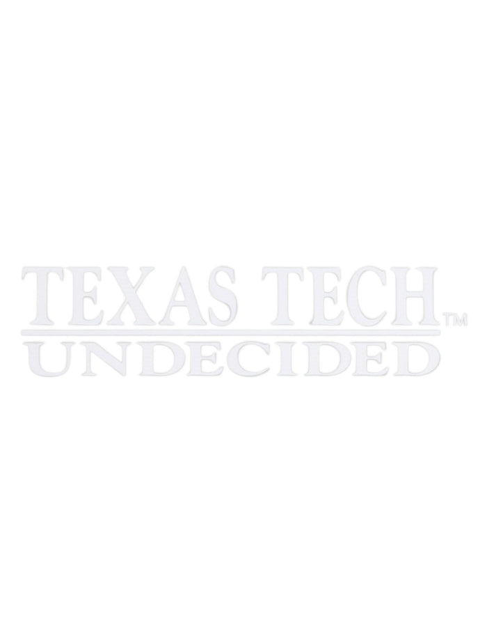 Texas Tech Undecided White Decal – Front view