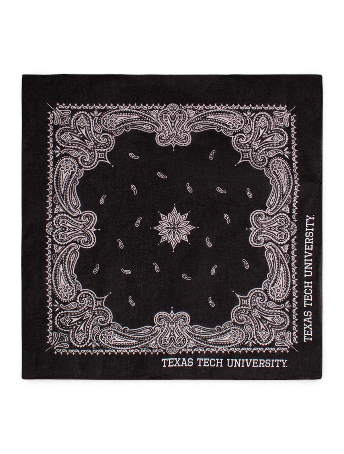 Texas Tech University Bandana – Black front view