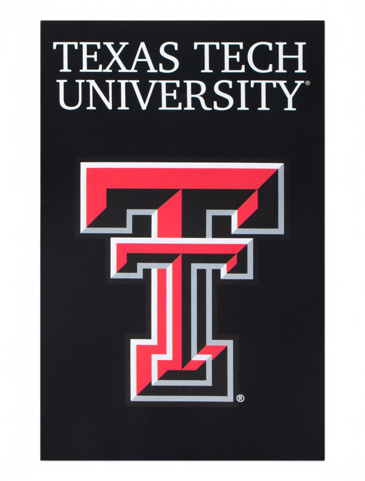 Texas Tech University & Double T Black 28" x 44" Flag – Front view