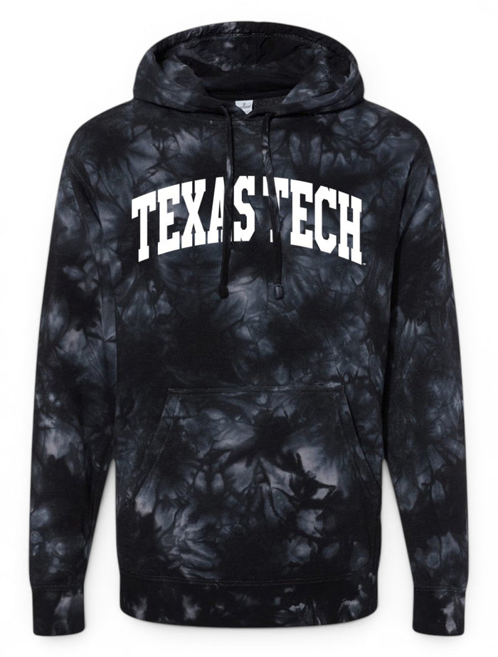 Texas Tech Vertical Arch Tie Dye Hood – Front view