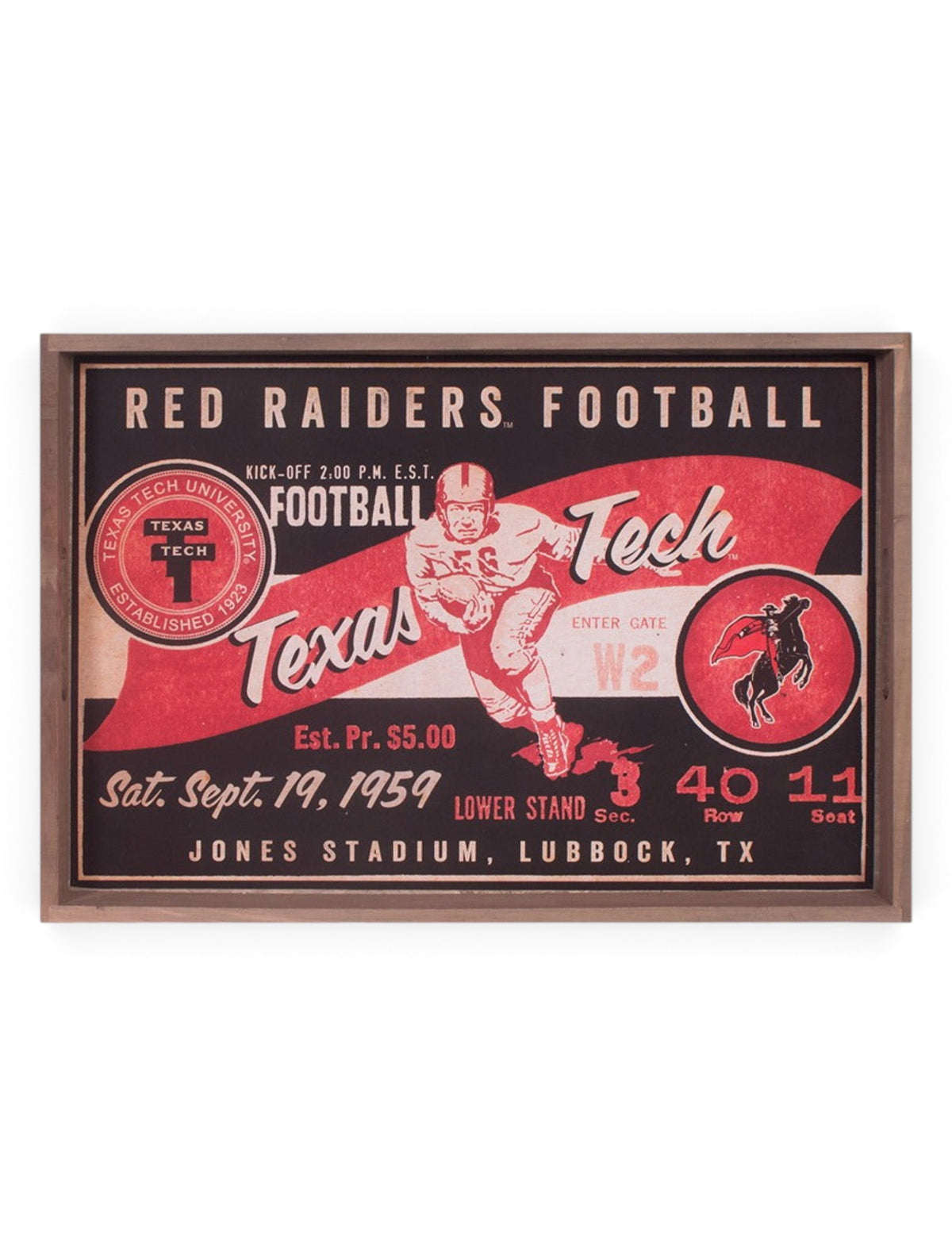Texas Tech Vintage Serving Tray – Detail