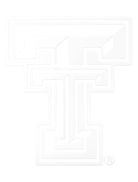 Texas Tech White and Clear Double T Decal – Front view
