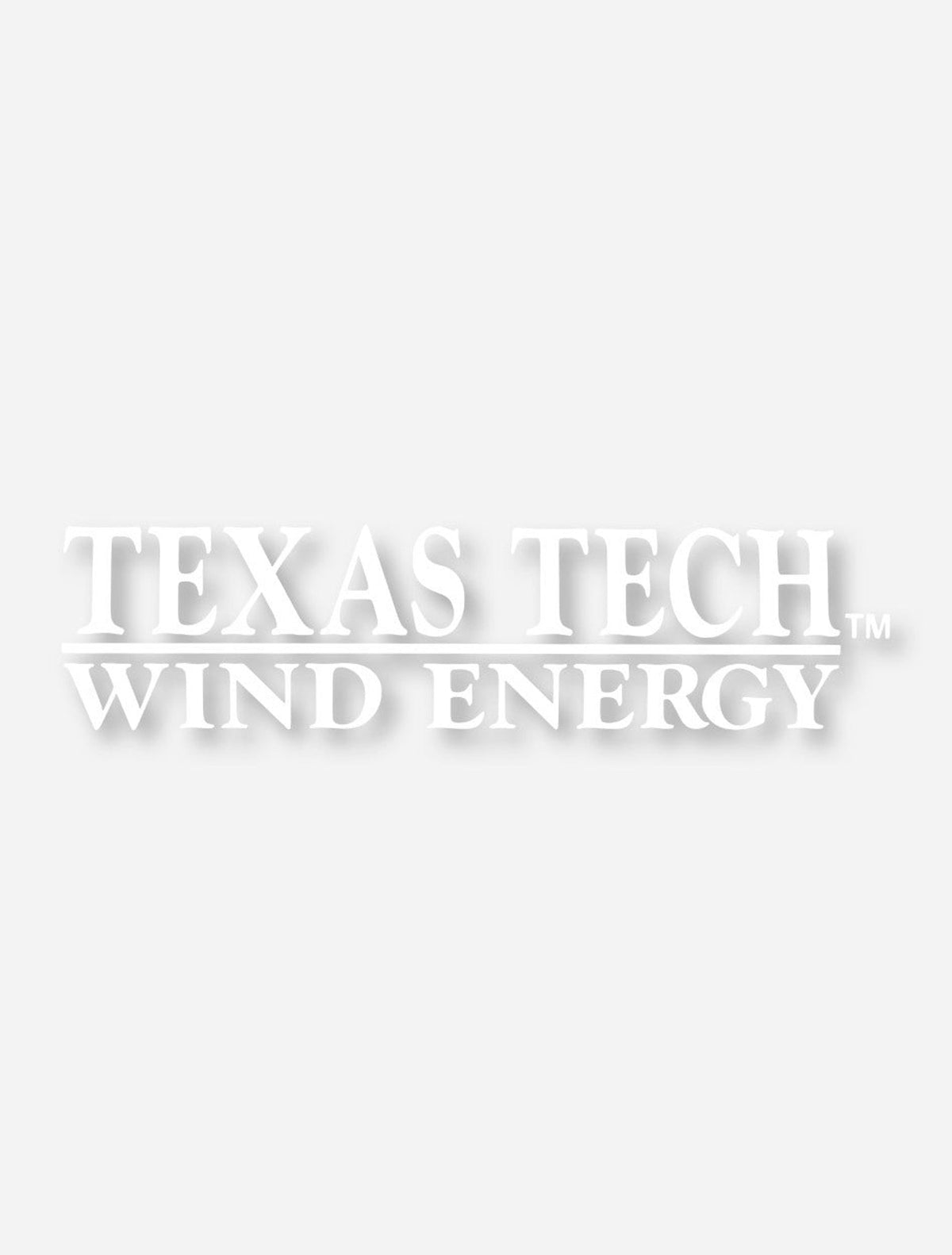 Texas Tech Wind Energy White Decal – Front view