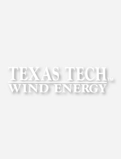 Texas Tech Wind Energy White Decal – Front view
