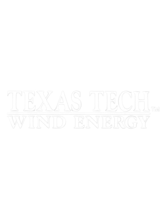 Texas Tech Wind Energy White Decal – Front view