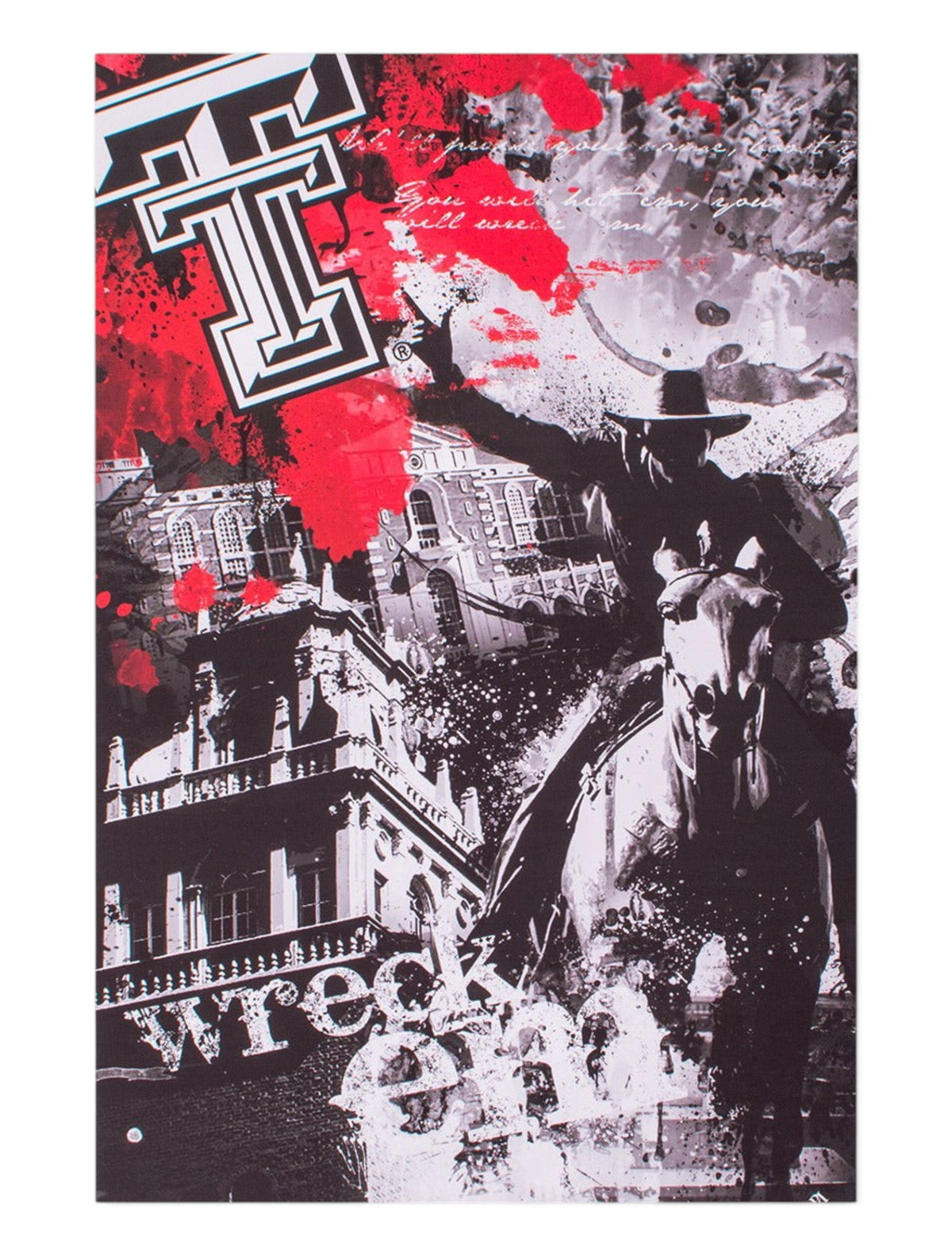 Texas Tech Wreck 'Em Canvas Art – Front view